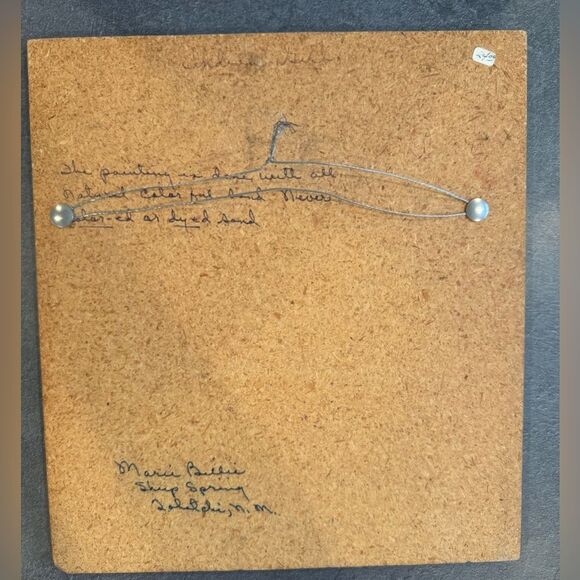 Vintage Native American Sand Painting Art on Wood - Picture 5 of 7